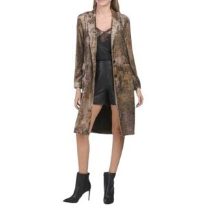 ZARA Outer Garments Long Jacket long sleeve Velvet Sz XS lightweight RARE